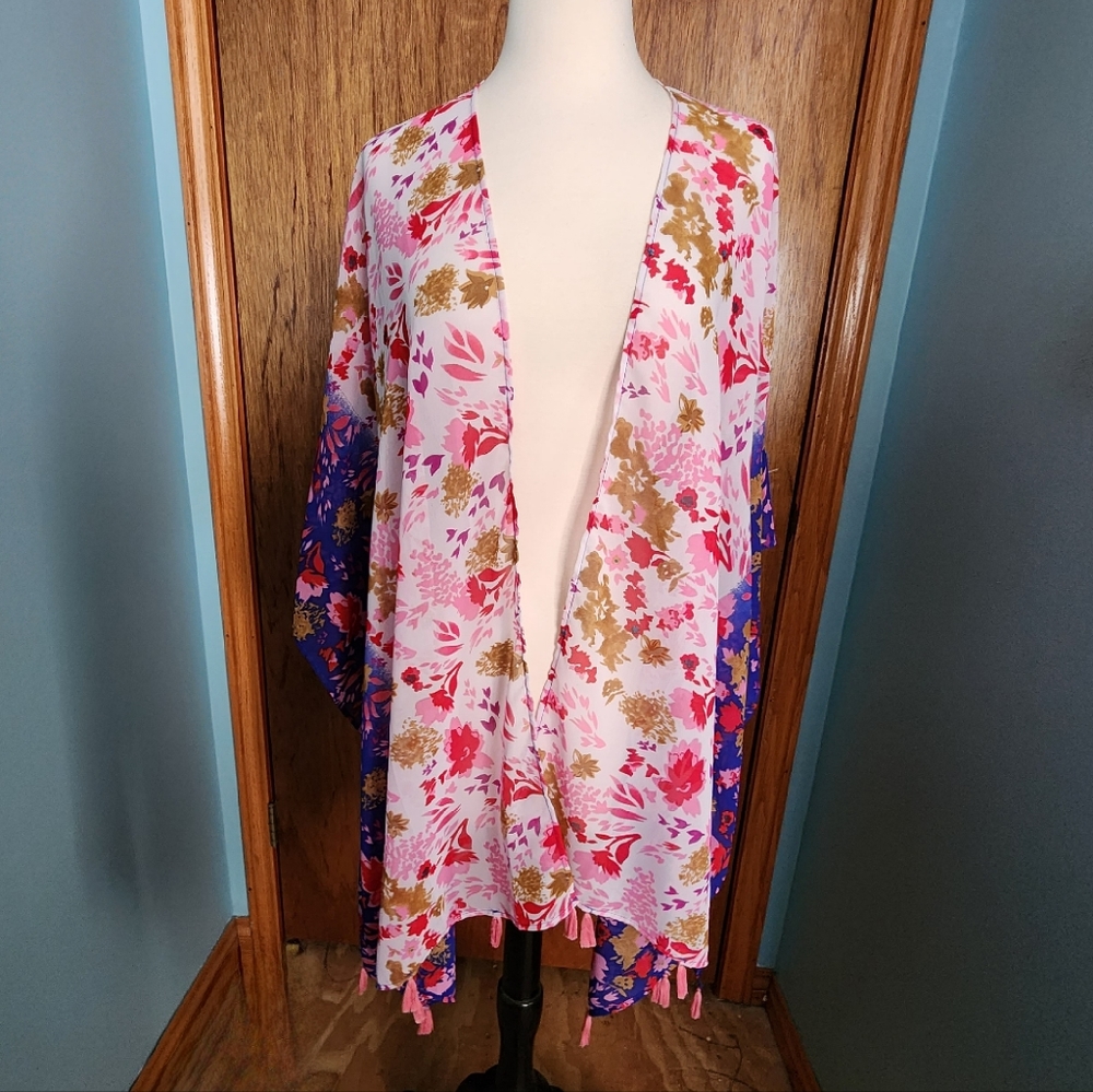 Cato Floral Bohemian Kimono Cover-Up Women's Size One Size Fits All